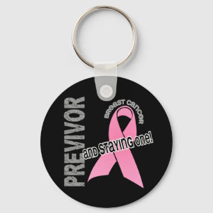 Previvor 1 bröstcancer nyckelring