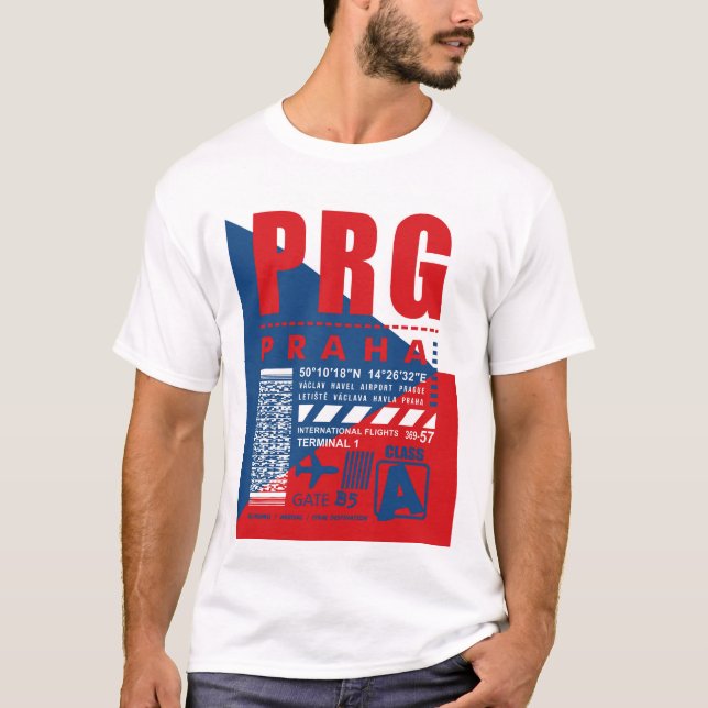 PRG Prague Airport T Shirt (Framsida)