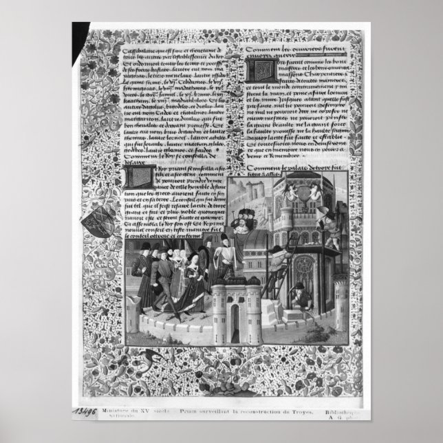 Priam bevakar återuppbyggnaden av Troy Poster (Framsidan)