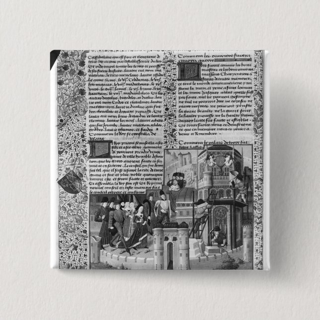 Priam som håller ögonen på rekonstruktionen av knapp (Framsida)