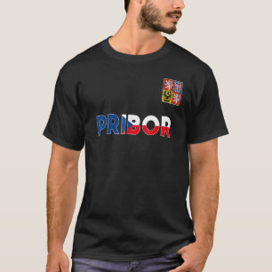 Pribor Tjeckien Hjärta Flagga Lejon Vapen T Shirt