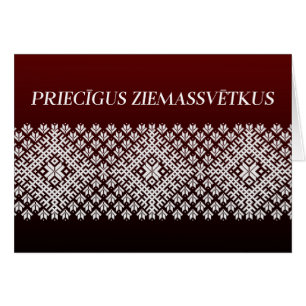 Pricigus Ziemassvetkus Lettiska juldesign Hälsningskort