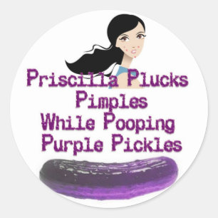 Pricilla Tunga Twister Runt Klistermärke