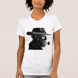Prick- och linjeporträtt: Vis gammal man som röker T Shirt