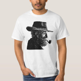 Prick- och linjeporträtt: Vis gammal man som röker T Shirt