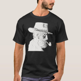 Prick- och Linjeporträtt: Vis gammal man som röker T Shirt