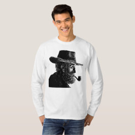 Prick- och linjeporträtt: Vis gammal man som röker T Shirt