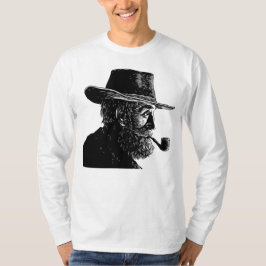 Prick- och linjeporträtt: Vis gammal man som röker T Shirt