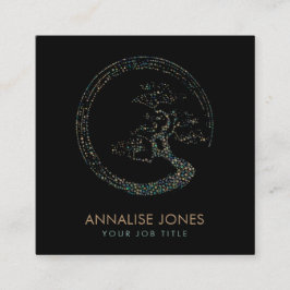 Pricka konst Enso cirklar Bonsaiträdmarmor och Fyrkantigt Visitkort