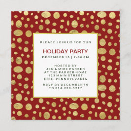 Prickad julfest i Guld på Red Inbjudningar