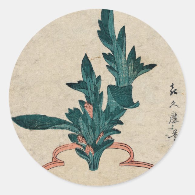 Prickade växtklistermärken runt klistermärke (Framsida)