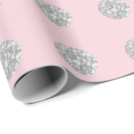 Prickar Glitter Rosa Silver Bröllopsros Brud- Presentpapper
