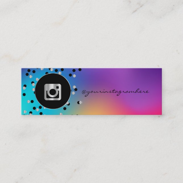 Prickar, Holografisk Instagram Sociala Media Mini Visitkort (Framsida)