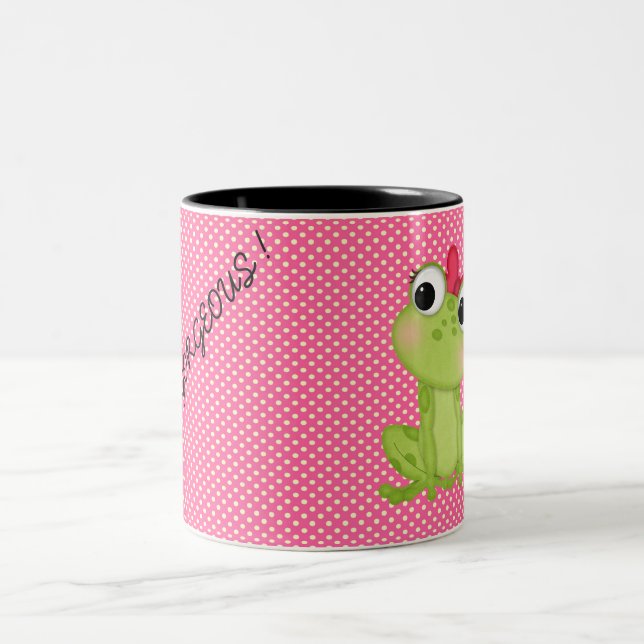 Prickar, Söt liten groda-Motivationsmeddelande Två-Tonad Mugg (Center)