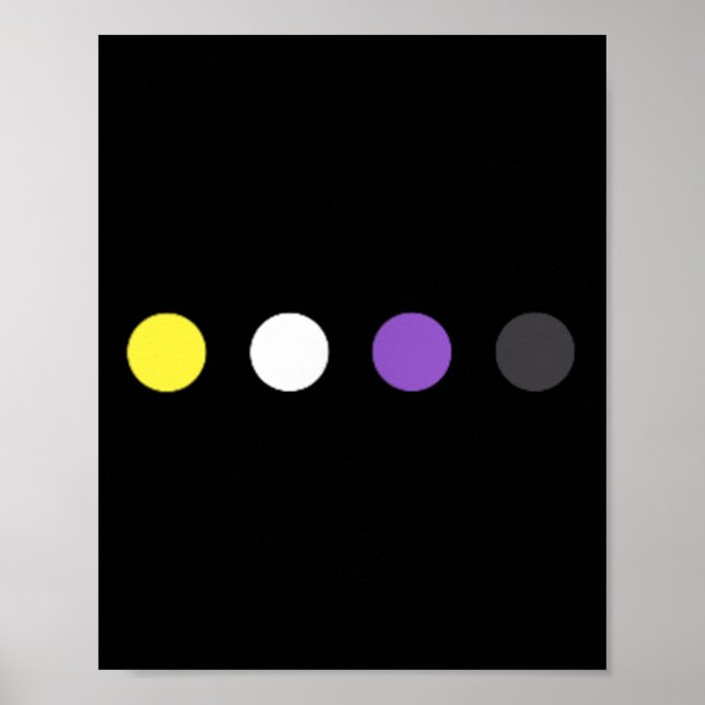 Prickar Subtila Icke-binära Flagga Enby Pride Tran Poster (Framsidan)