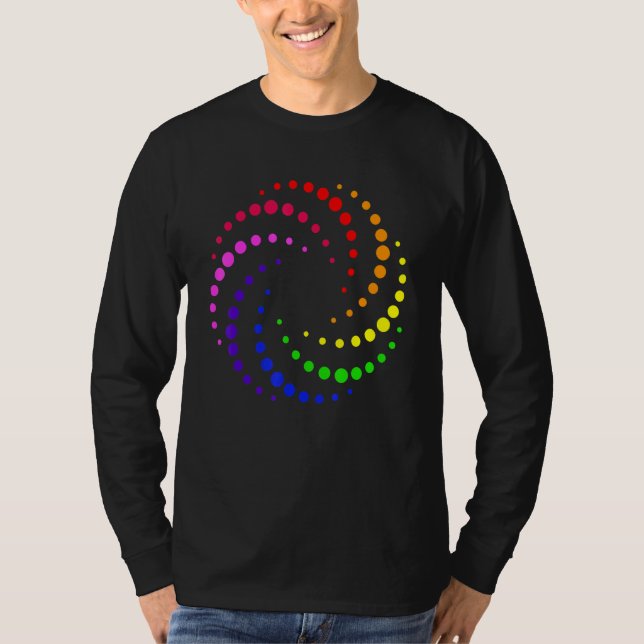 Prickdag  Regnbåge Spiral Prickig Flerfärgad Prick T Shirt (Framsida)