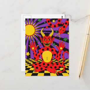 Pricken Djävul och Orm Pop Art Vykort
