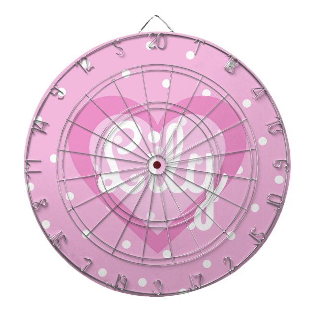 Pricker den Customisable polkaen för nätt rosa Darttavla (Framsidan)