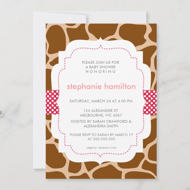 Pricker den djura tryckpolkaen för sebran inbjudningar (Framsida)