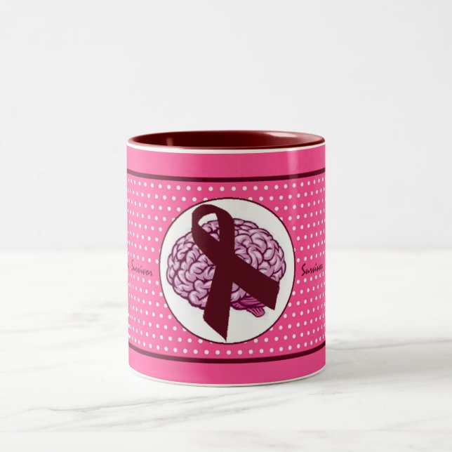 Pricker den rosa polkaen för Två-Tonad mugg (Center)