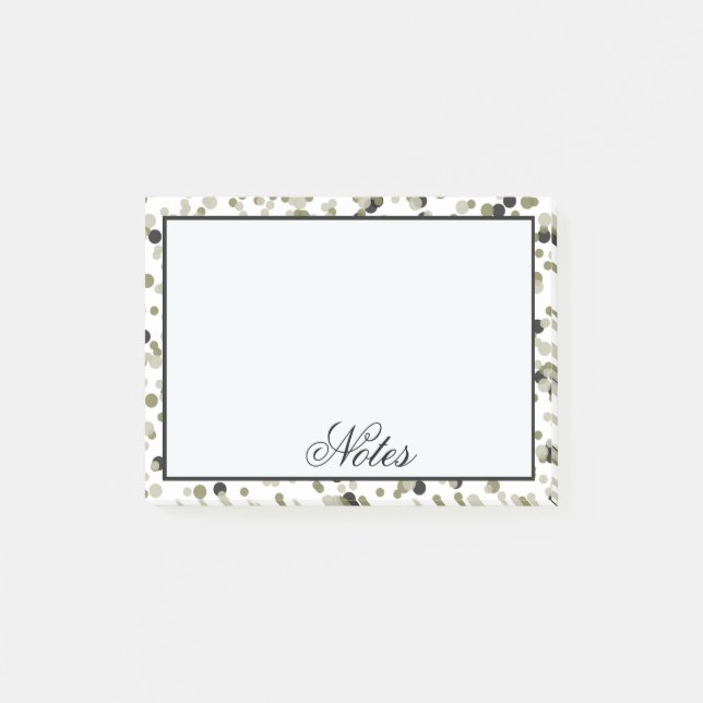Pricker den svart konfettin för guld post-it block (Framsida)