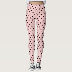 Pricker den svart polkaen för rosor leggings