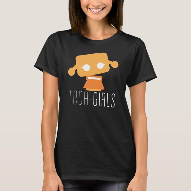 Pricker den svart T-tröja för Techflickor med T Shirt (Framsida)