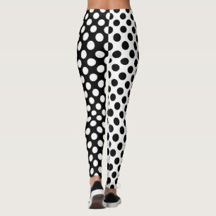 Pricker den svartvita polkaen för spegelmotsatser leggings