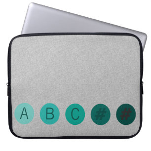 PRICKER grön Aquainitialer Laptop Sleeve