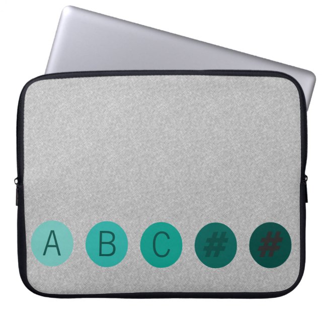 PRICKER grön Aquainitialer Laptop Sleeve (Framsidan)