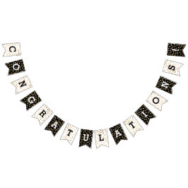 Pricker guld- glitter för svart vitFaux grattis Vimplar