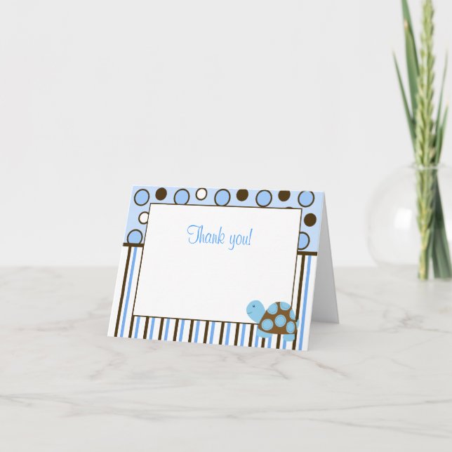 Pricker moderiktiga blått för blåttmodsköldpadda tack kort (Framsida)