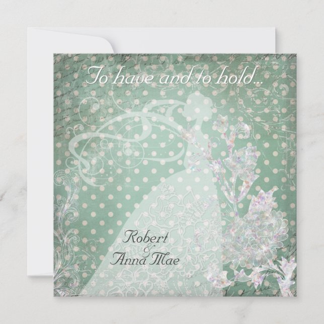 Pricker på kricka har och hållbröllopinbjudan inbjudningar (Framsida)