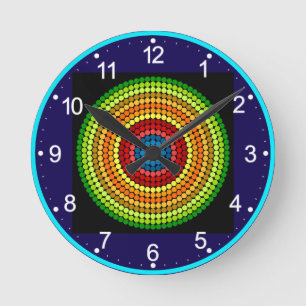 Prickig Abstrakt Mandala Konst Design-65904 Rund Klocka