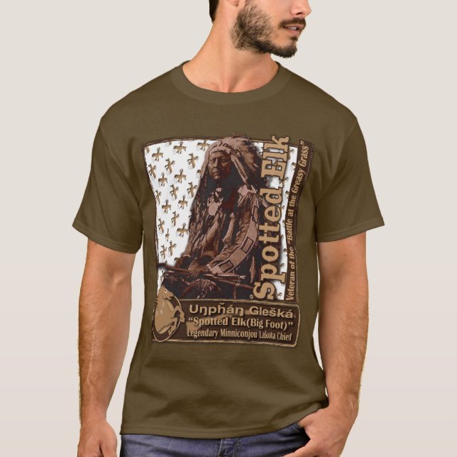 Prickig älg (Bigfoot) Minniconjou Lakota T-shirt (Framsida)