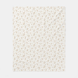 Prickig blommig dämpad neutral mjuk blek kräm beig fleecefilt