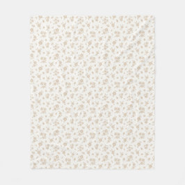 Prickig Blommig Dämpad Neutral Mjuk Blekgul Beige Fleecefilt