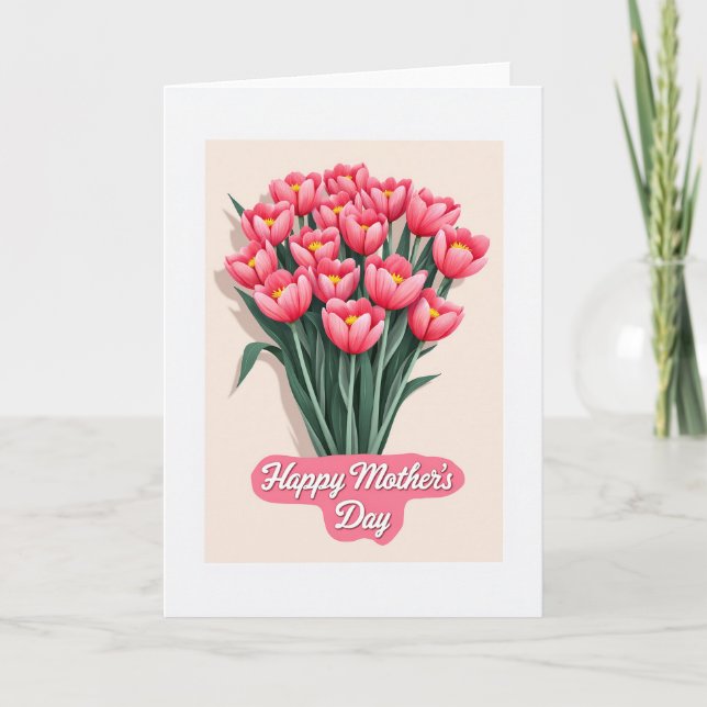 Prickig blomsterbukett-kort kort (Framsida)