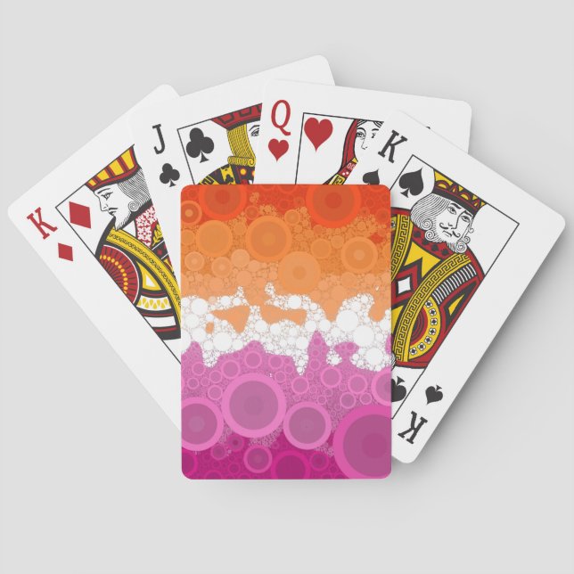 Prickig bohemisk groovy abstrakt lesbisk stolthets casinokort (Baksidan)
