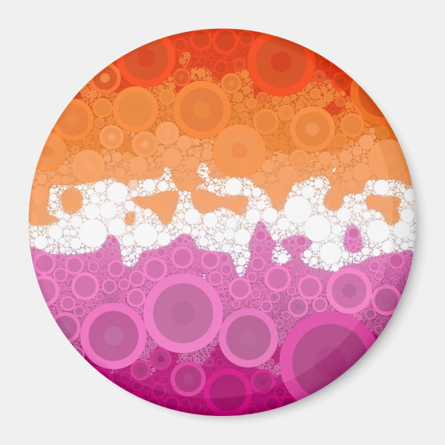 Prickig bohemisk groovy abstrakt lesbisk stolthets magnet (Framsidan)