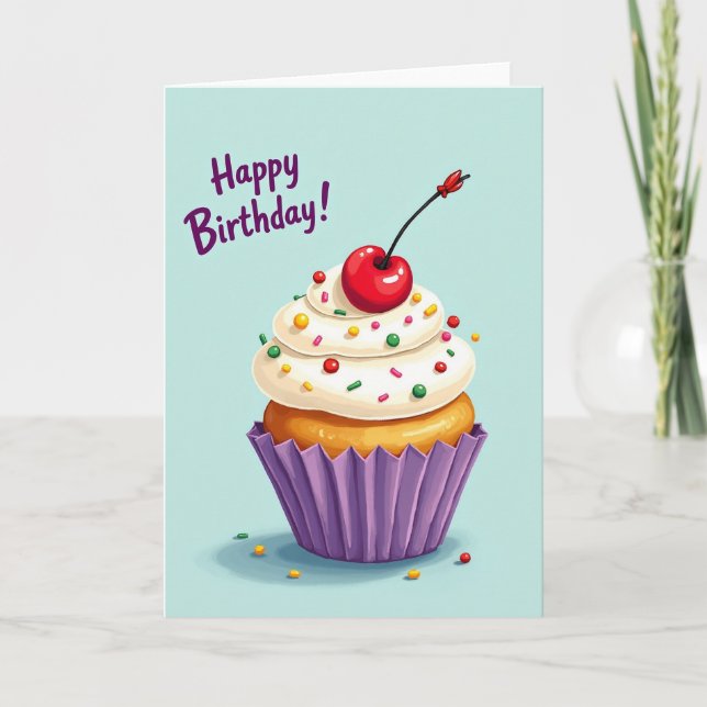 Prickig Cupcake Presentkort Kort (Framsida)