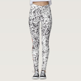 Prickig damasker för kärlekDalmatiansvart Leggings