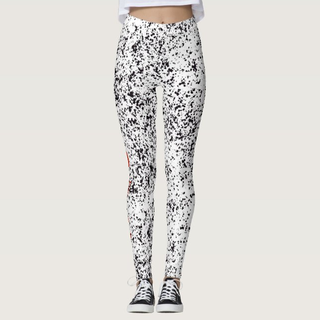 Prickig damasker för kärlekDalmatiansvart Leggings (Framsida)