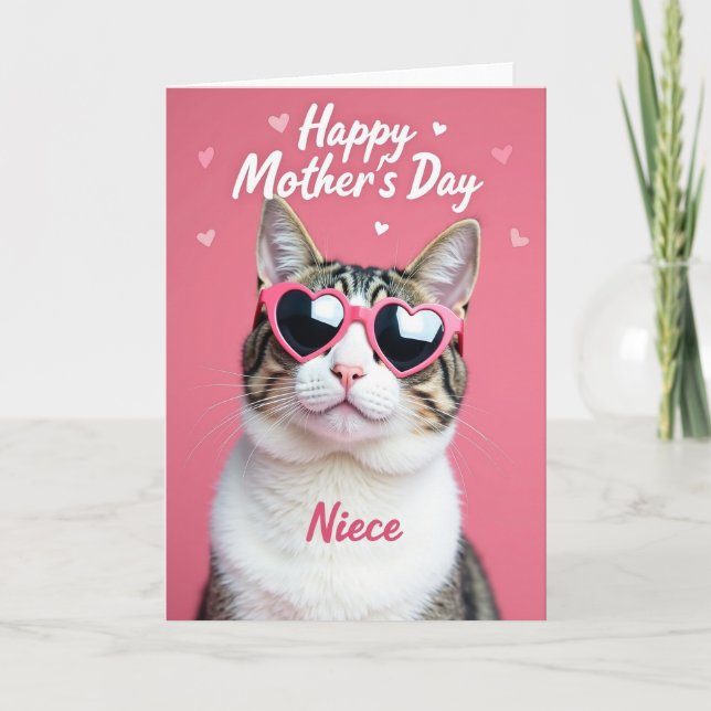 Prickig Glad mors dag niece-kort Kort (Framsida)