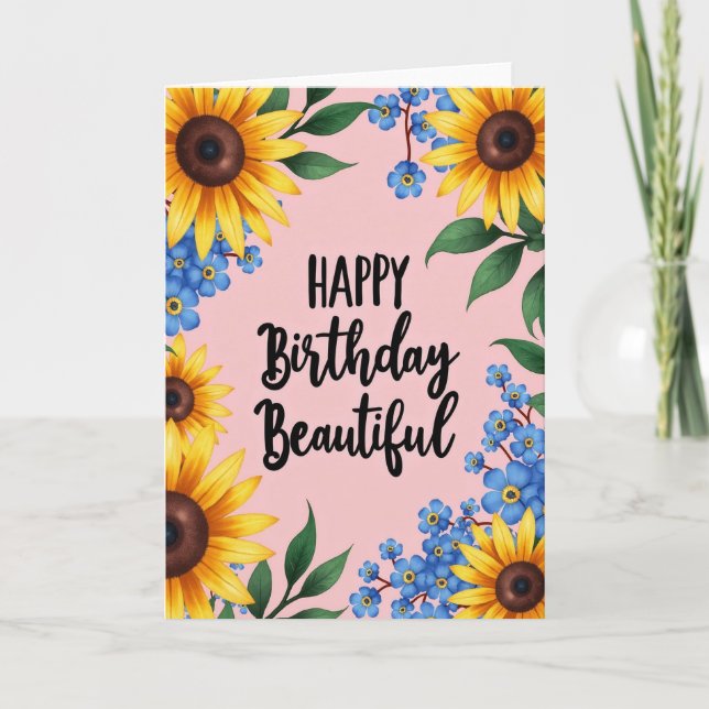 Prickig Guldblomsterkort Kort (Framsida)