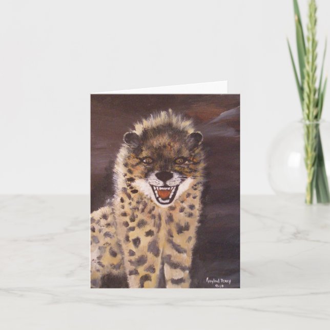 "Prickig Hyena" vertikala Notecard Kort (Framsida)