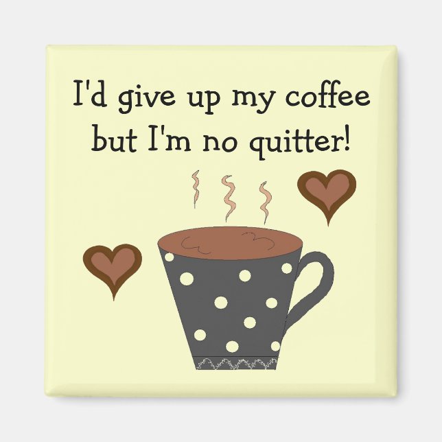 Prickig kaffemugg med kaffesats magnet (Framsidan)