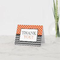 Prickig Orange & Chevron Tacksamhetskort