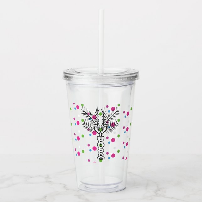 Prickig palmer Custom monogram Take Away Mugg (Framsida)
