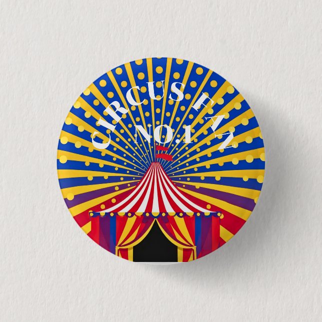 Prickig Strålande Cirkus-tema Knapp (Framsida)